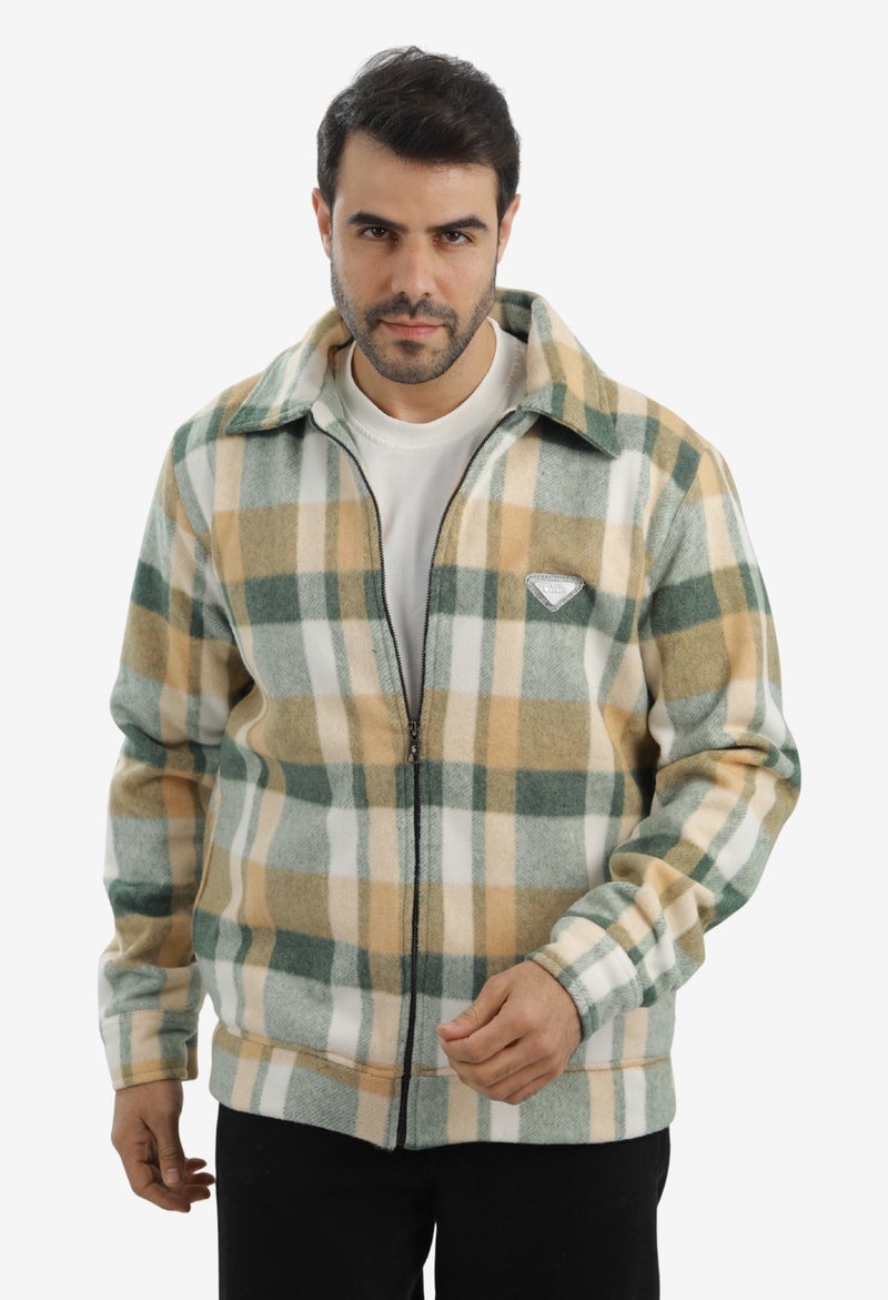 WHITE RABBIT Men’s Plaid Wool Blend Zip Jacket - Image 1